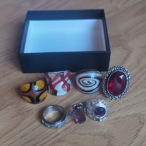 Elegant Multi-Color Ring Set